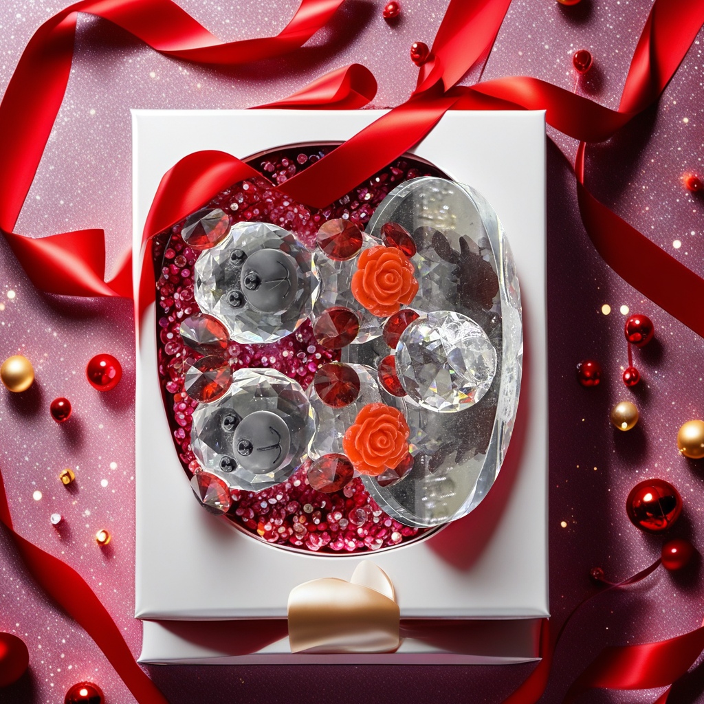 Double Bear crystal ornaments, creative home decorations, exquisite craft gifts, transparent glass displays