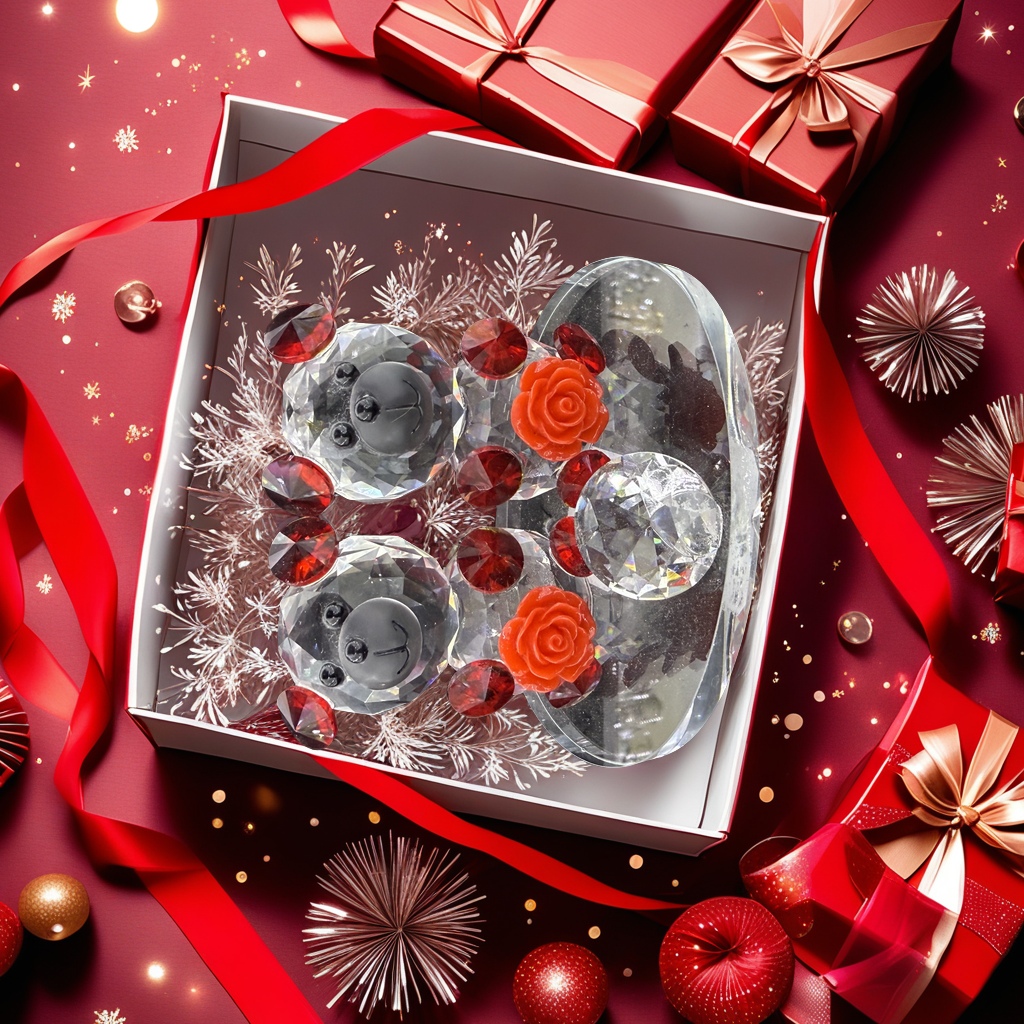 Double Bear crystal ornaments, creative home decorations, exquisite craft gifts, transparent glass displays Application Scenario