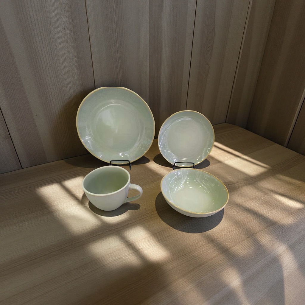 青色高温烧制16头餐具套装 伴手礼 