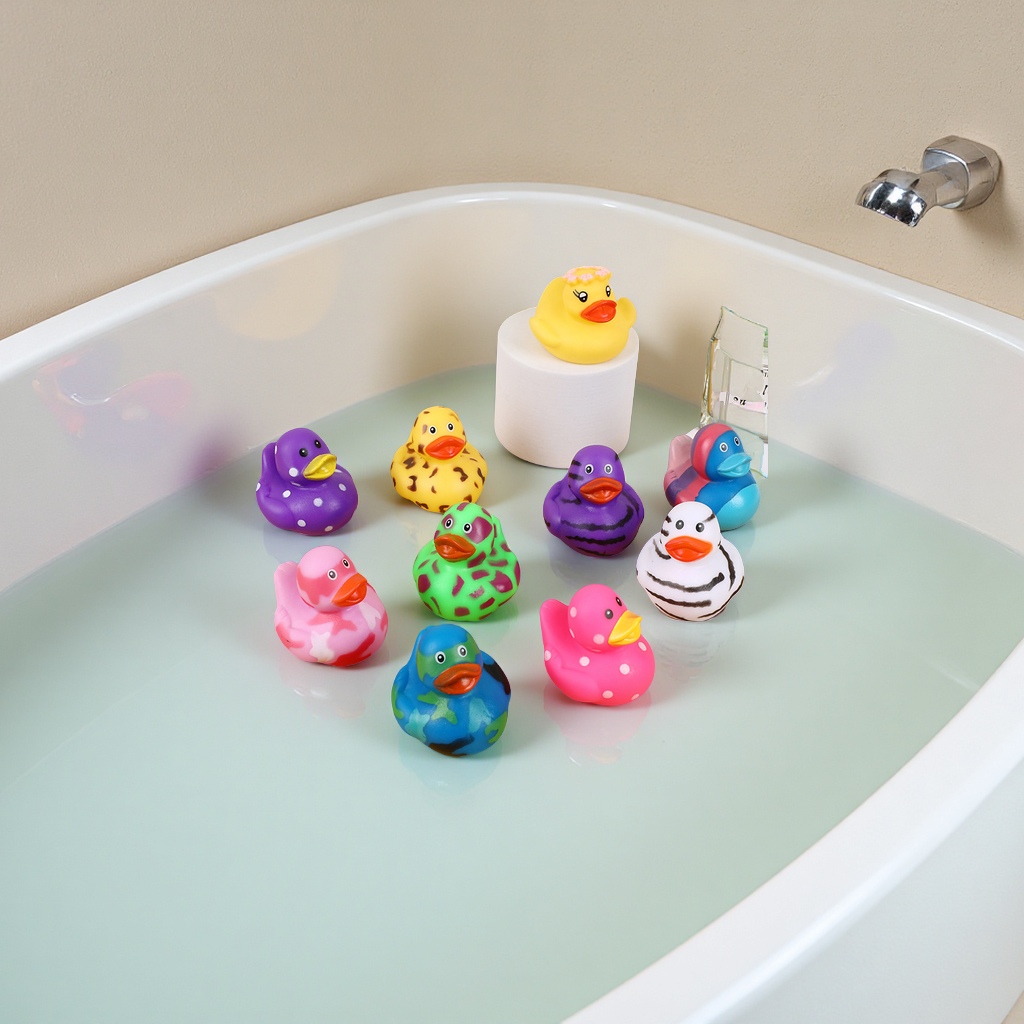 跨境唐家爆款搪胶捏捏发声洗澡戏水小鸭子玩具