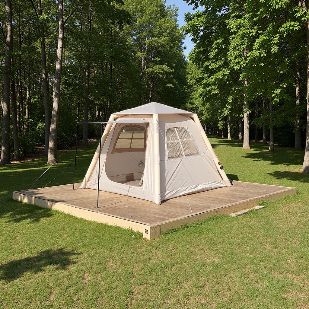 Portable folding Oxford fabric outdoor camping inflatable tent, sunshade, sun protection and rainproof camping supplies, 5 square meters