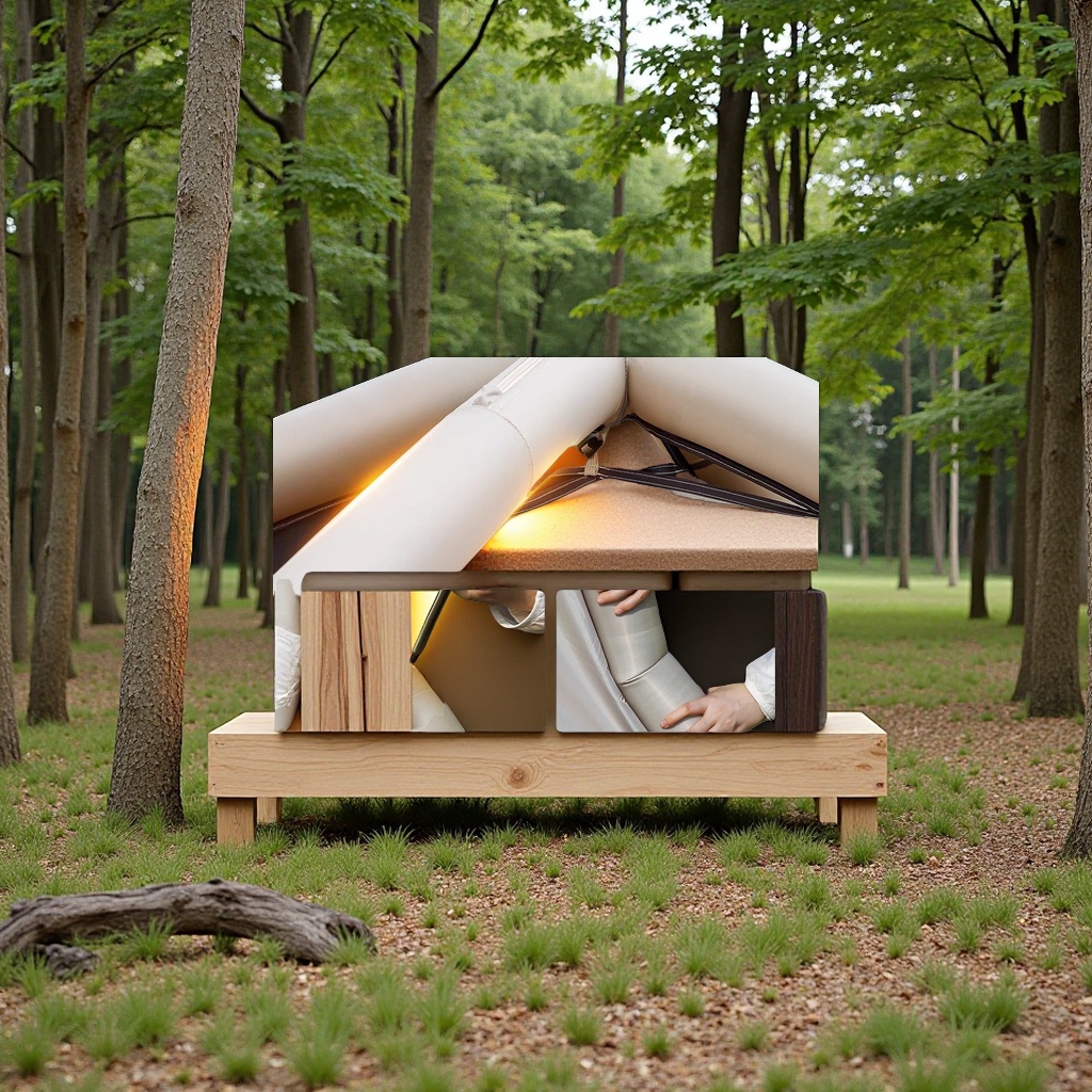 Portable folding Oxford fabric outdoor camping inflatable tent, sunshade, sun protection and rainproof camping supplies, 5 square meters Specification image