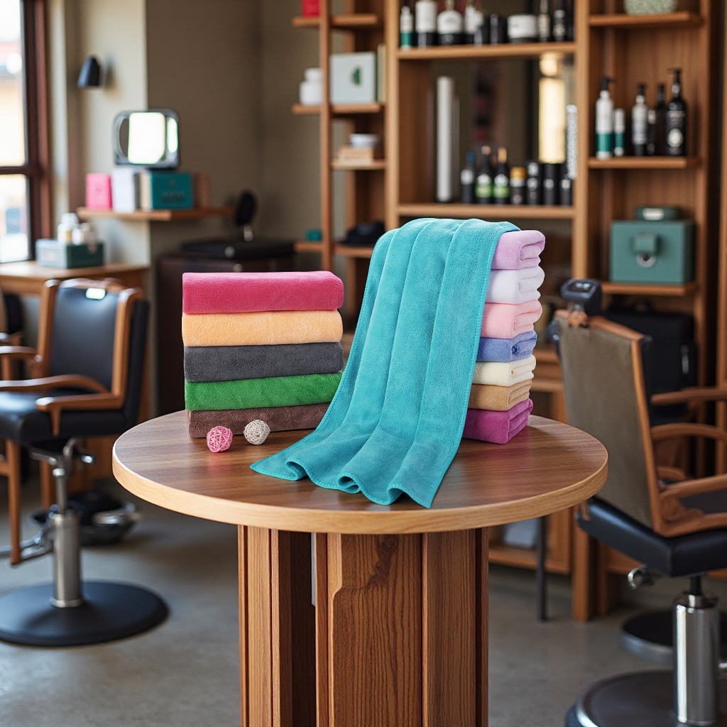 厂家批发美容美发加厚毛巾105克35x75吸水速干包头理发店印字LOGO抹布