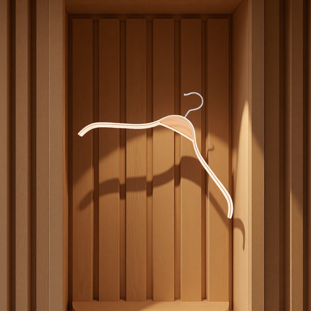 Factory direct sales of solid wood hangers, anti-slip multi-layer plywood clothes hangers, clothing store display, men's and women's clothes hangers wholesale details Picture