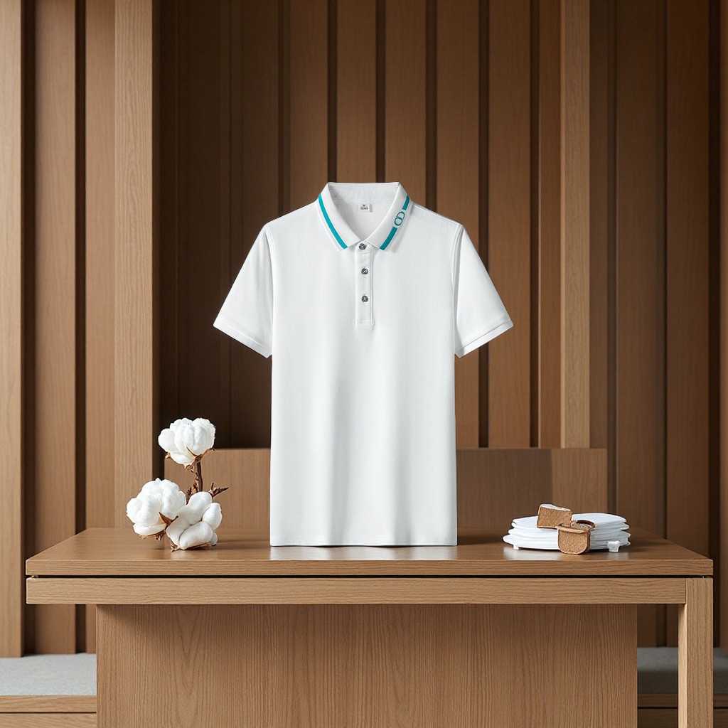 Physical wholesale summer new high-quality men's short-sleeved T-shirts, cotton thin business lapel men's POLO shirts, comfortable and breathable