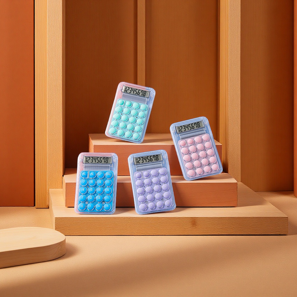 Cross-border mini transparent candy-colored cute calculator portable palm pocket student high appearance level gift