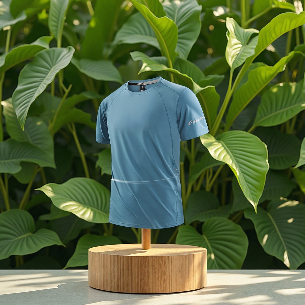 Ice silk short-sleeved T-shirt for men, a loose-fitting, quick-drying, thin, sporty, casual and breathable top for men in summer Specification image