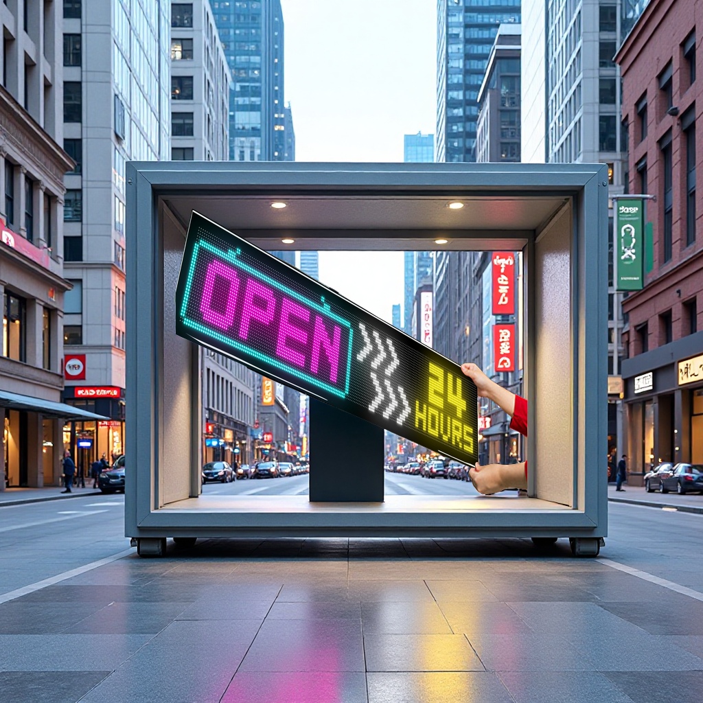 便携式LED广告屏全彩防水超薄显示柔性屏 多图案切换彩色软屏户外遥控显示屏