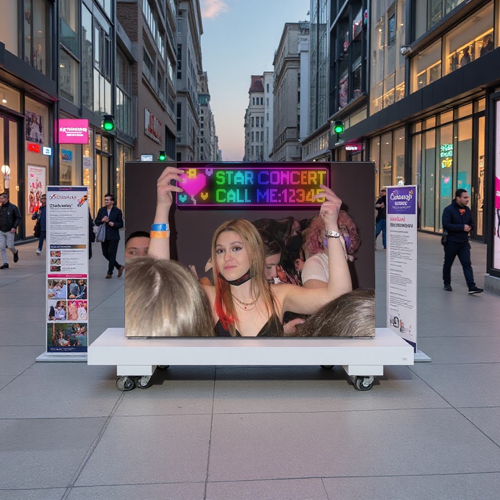 Portable LED advertising screen, full-color waterproof ultra-thin display, flexible screen, multi-pattern switching, color soft screen, outdoor remote control display screen Specification image