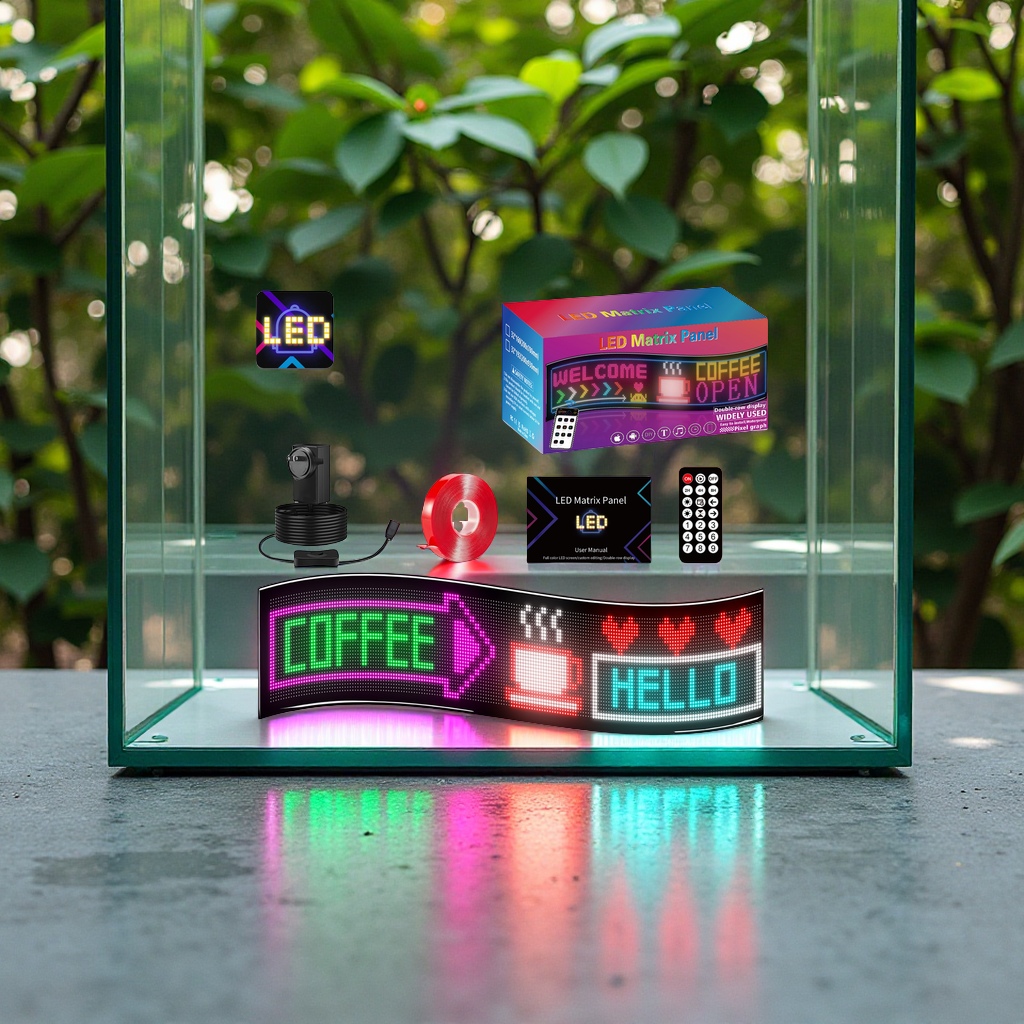 Portable LED advertising screen, full-color waterproof ultra-thin display, flexible screen, multi-pattern switching, color soft screen, outdoor remote control display screen Application Scenario