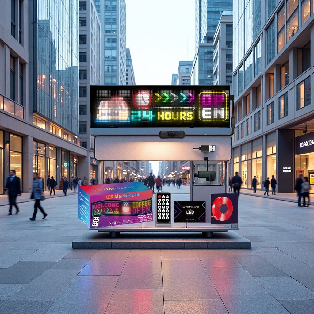 Portable LED advertising screen, full-color waterproof ultra-thin display, flexible screen, multi-pattern switching, color soft screen, outdoor remote control display screen Item Picture