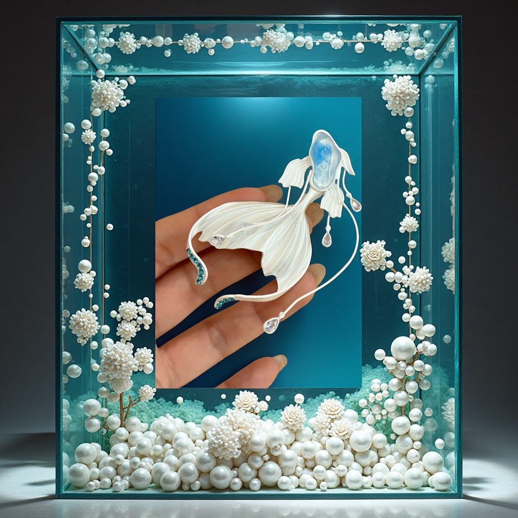 深海精灵新中式气质灵动水母胸针轻奢梦幻海底鱼造型别针配饰