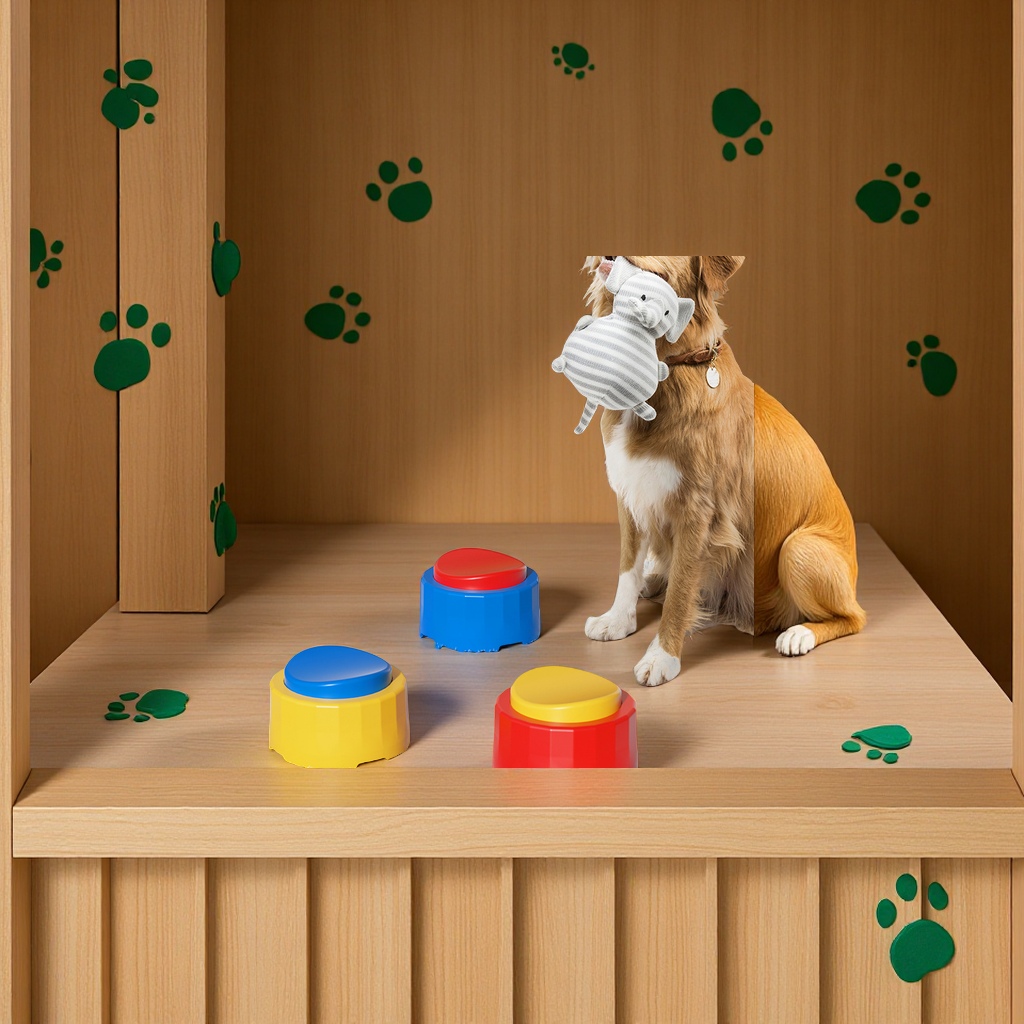 宠物玩具语音发声训练交流按钮脚印器录音铃铛定时训幼犬解闷陪伴