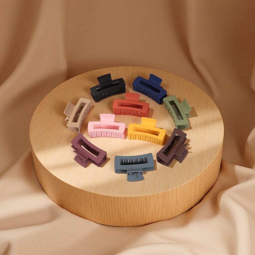 几何形磨砂糖果色发夹莫兰迪色碎发夹外出配饰头饰后脑勺固定