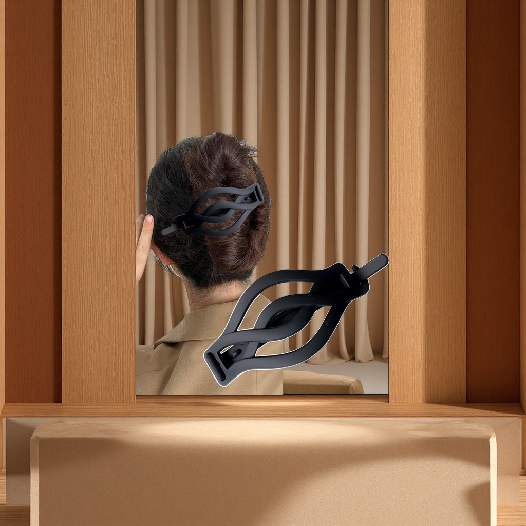 新款简约风盘发扭扭夹女鲨鱼夹抓夹丸子头发卡高级感头饰批发