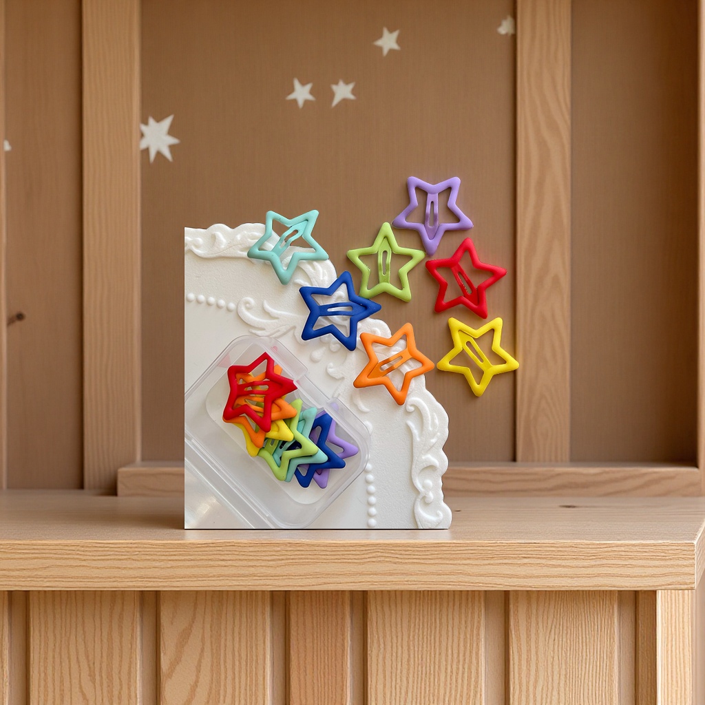 Nueva versión coreana iridescant scrub BB clip cute versátil niños estrellas corazón borde clip accesorios para el pelo accesorios para el pelo niños tocados Item Picture