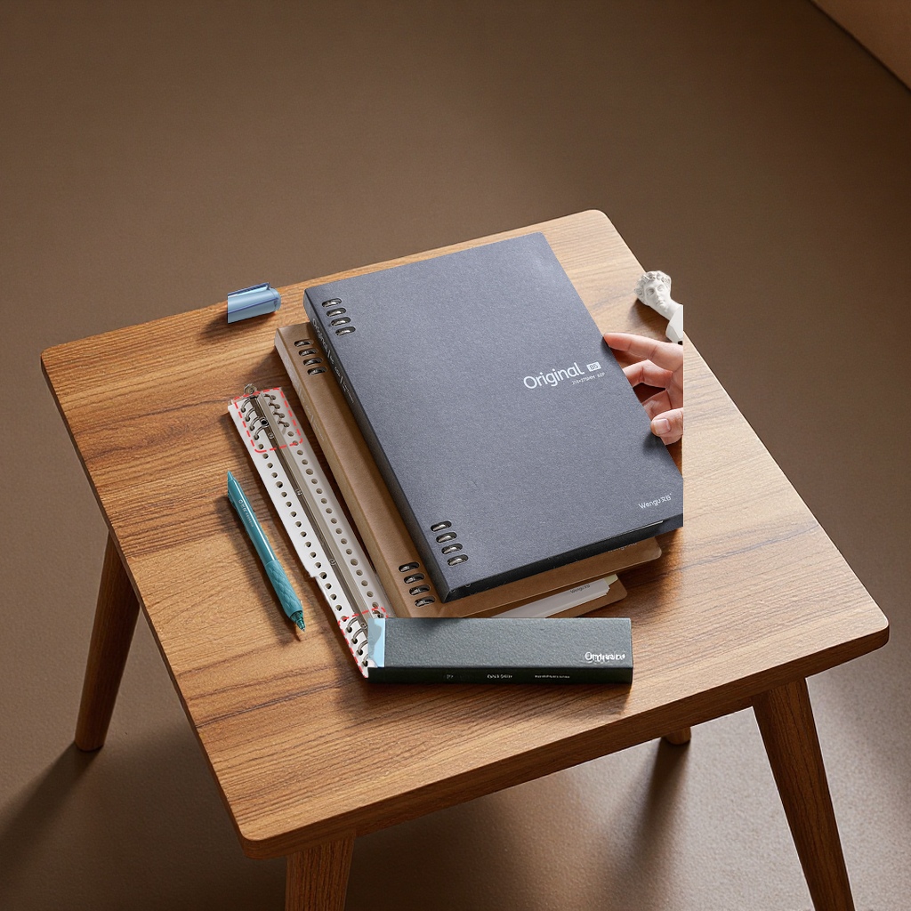 文谷A5B5不硌手活页本黑白牛皮纸简约可拆卸笔记本批发学生商务记事本