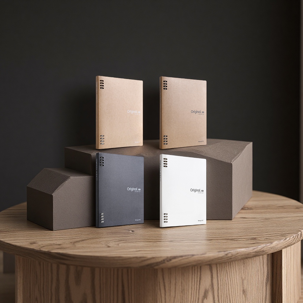 Wengu A5B5 non-uncomfortable loose-leaf notebook, black and white kraft paper simple detachable notebook wholesale, student business notebook Specification image