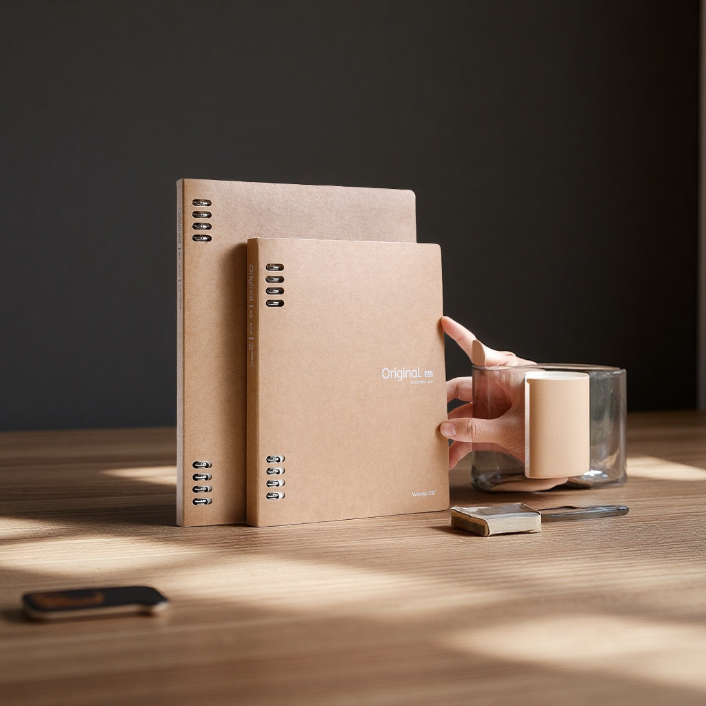 Wengu A5B5 non-uncomfortable loose-leaf notebook, black and white kraft paper simple detachable notebook wholesale, student business notebook Application Scenario