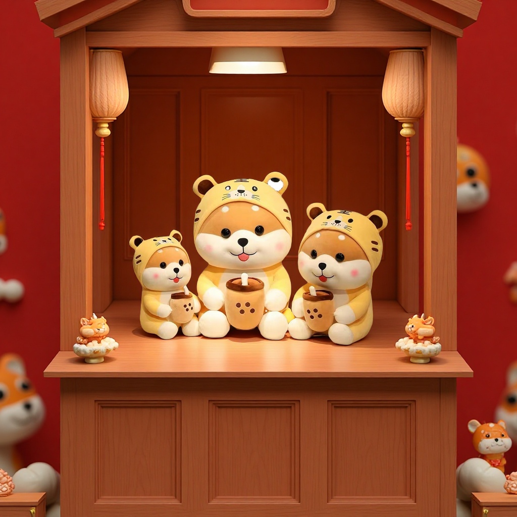 毛绒玩具/玩偶/拉布布/拉布布娃娃/卡皮巴拉白底实物图