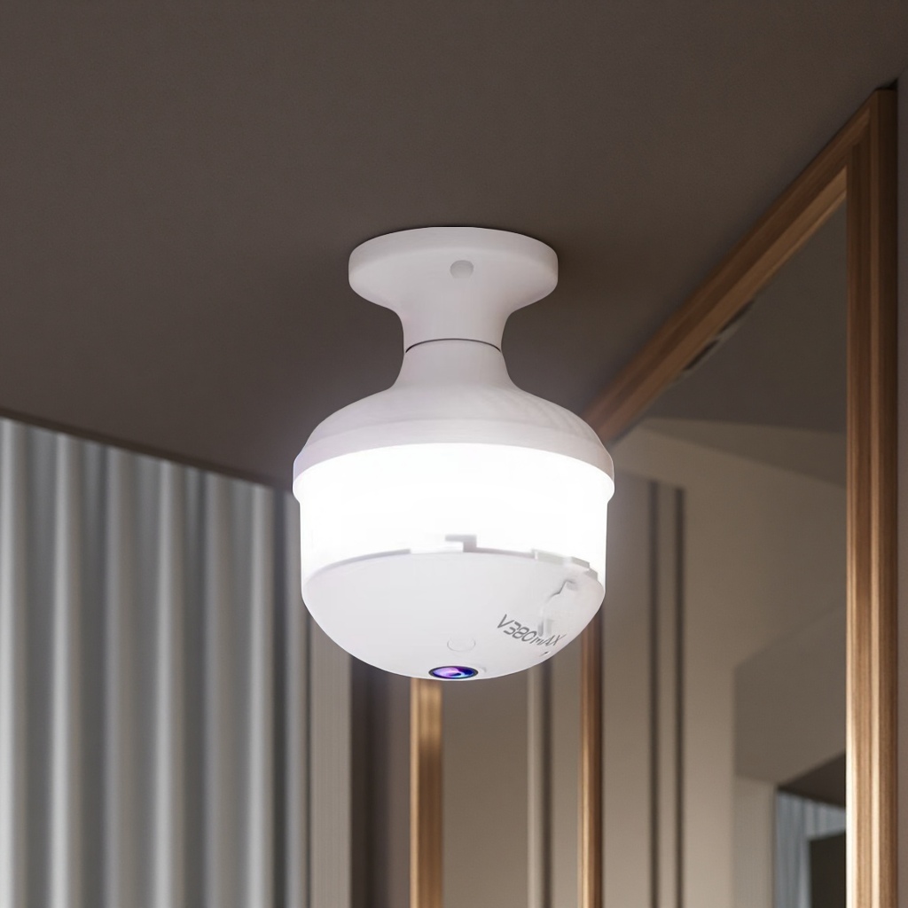 跨境爆款全景360度灯泡摄像头WiFi手机远程双光夜视高清照明监控数码摄像头