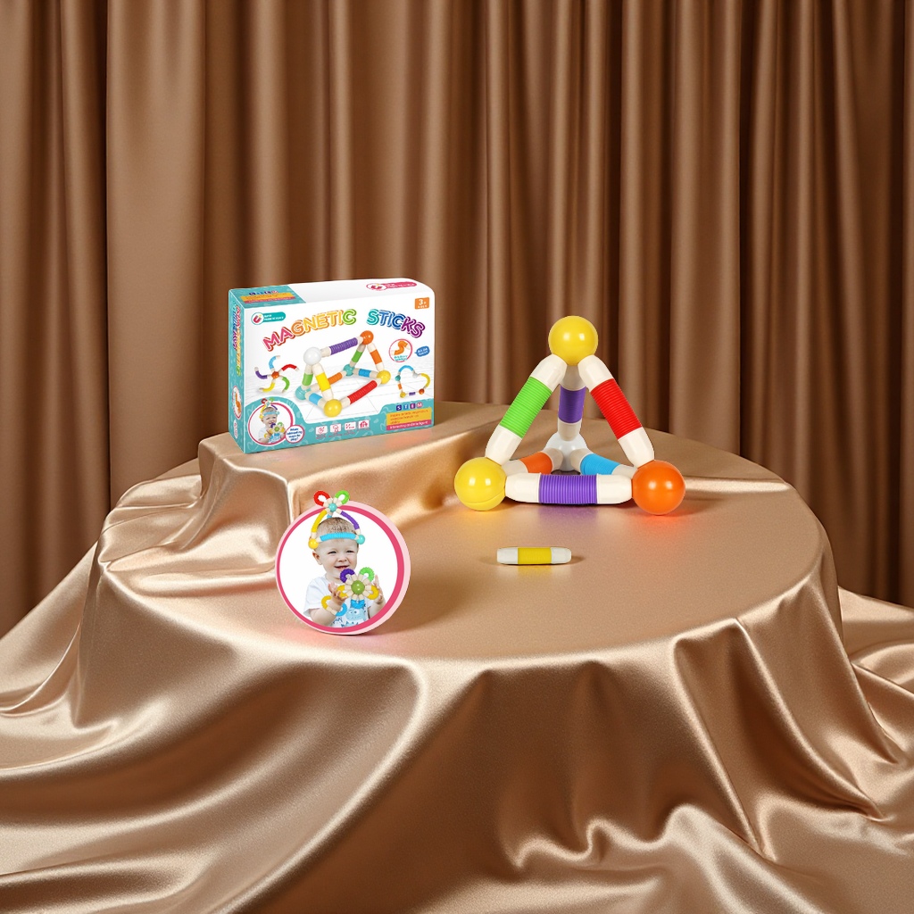 幼教玩具伸缩磁力积木DIY磁力棒儿童益智拼插拼搭启蒙早教玩具磁吸玩具零售磁力棒