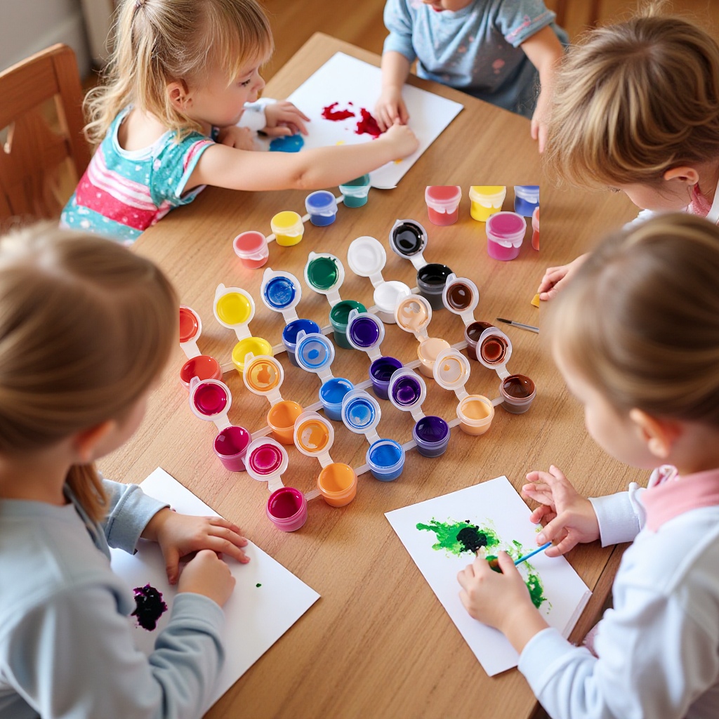 DIY art painting graffiti paint strips 6/8/12 color wholesale plaster doll children's watercolor acrylic paint set details Picture