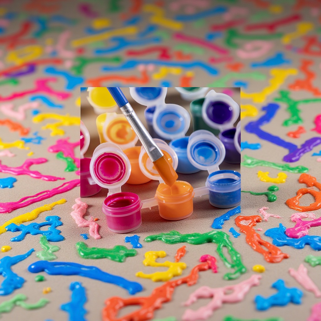 DIY art painting graffiti paint strips 6/8/12 color wholesale plaster doll children's watercolor acrylic paint set Specification image