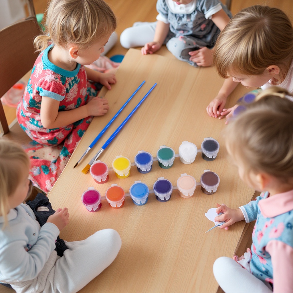 DIY art painting graffiti paint strips 6/8/12 color wholesale plaster doll children's watercolor acrylic paint set Application Scenario