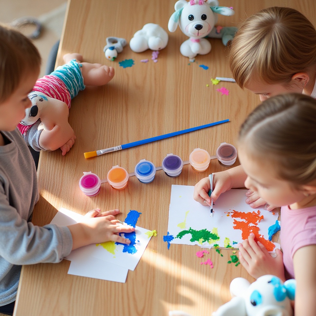 DIY art painting graffiti paint strips 6/8/12 color wholesale plaster doll children's watercolor acrylic paint set Item Picture