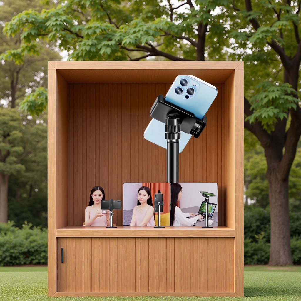 Mobile phone photography beauty fill light stand, portable outdoor live streaming photography light stand, 2.1-meter floor-standing tripod mobile phone stand details Picture