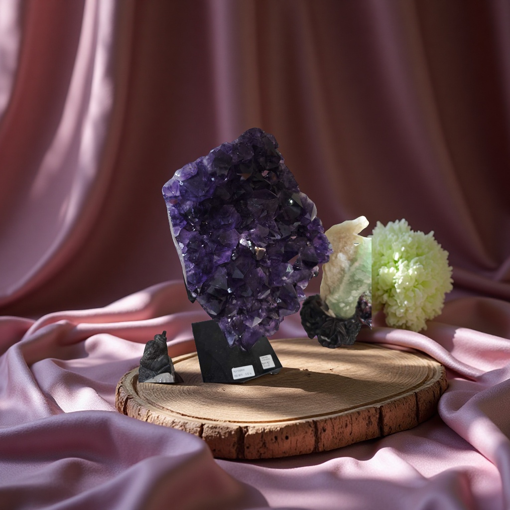 紫晶片 风水摆件细节图