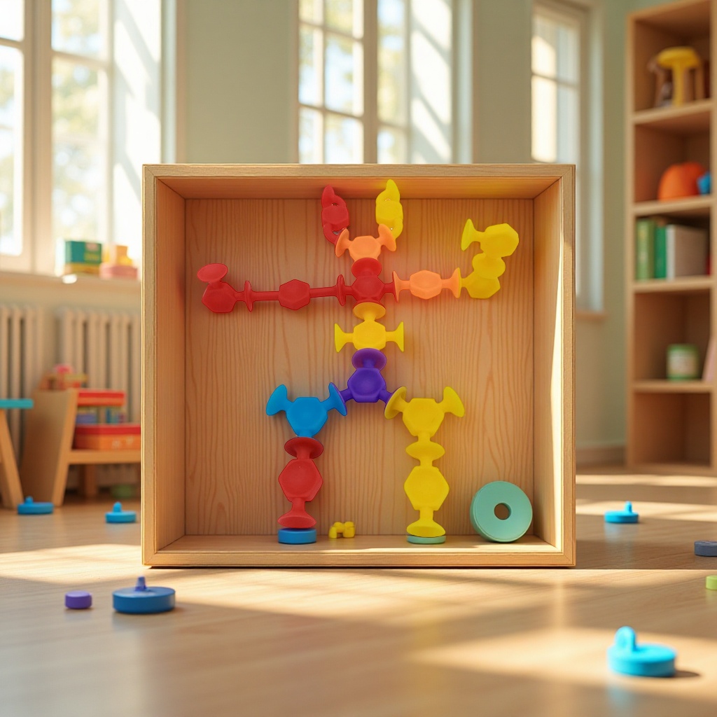 Cross-border best-selling suction cup soft building blocks, suction fun, sticky fun, children's educational DIY, versatile building block plastic toys Item Picture