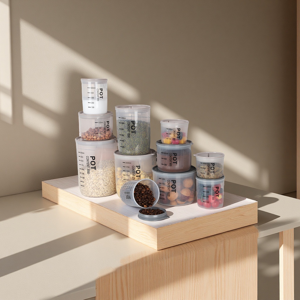 Plastic sealed cans, kitchen preservation storage boxes for grains and cereals, transparent containers for dry tea, snacks and milk powder Plastic sealed cans, kitchen preservation storage boxes for grains and cereals, transparent containers for dry tea, snacks and milk powder