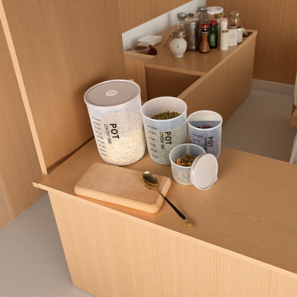 Plastic sealed cans, kitchen preservation storage boxes for grains and cereals, transparent containers for dry tea, snacks and milk powder details Picture