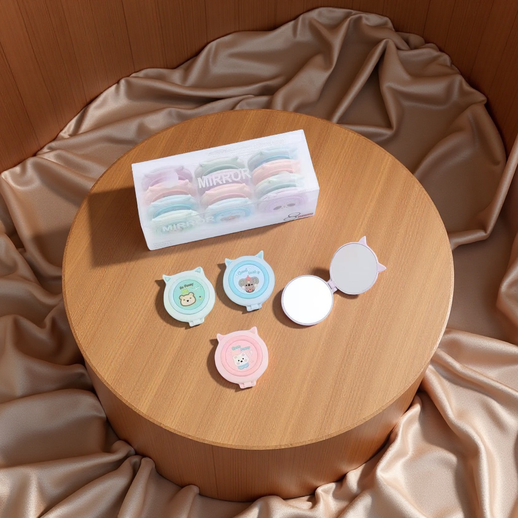 新款卡通双面镜子便携化妆镜可爱折叠便携镜子女生礼品创意时尚