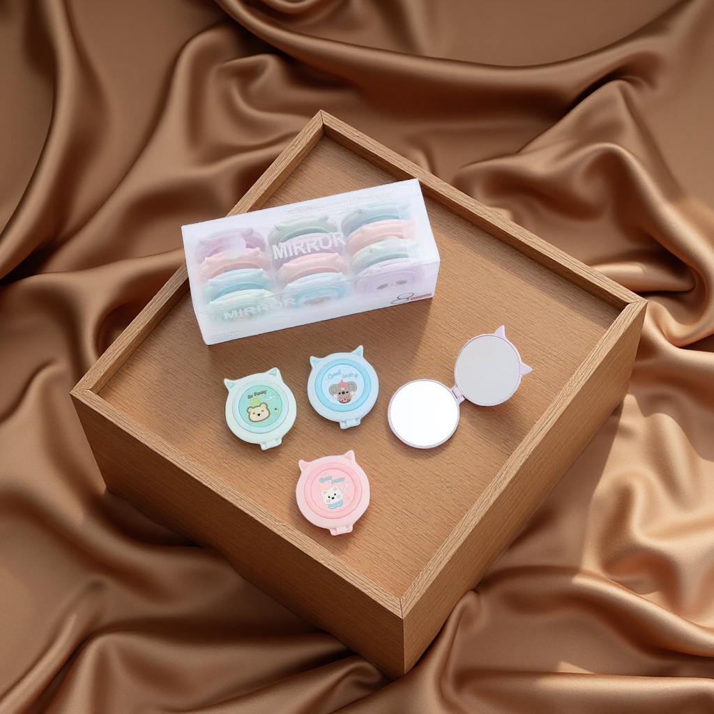 新款卡通双面镜子便携化妆镜可爱折叠便携镜子女生礼品创意时尚产品图