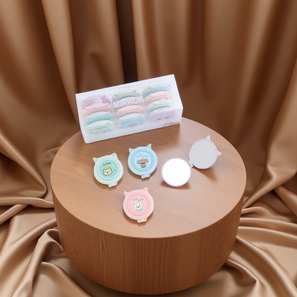 新款卡通双面镜子便携化妆镜可爱折叠便携镜子女生礼品创意时尚细节图