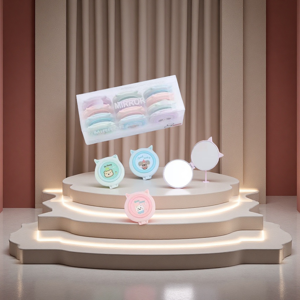 卡通镜子新款便携式迷你化妆镜旅行随身小镜子创意可爱便携装饰用品