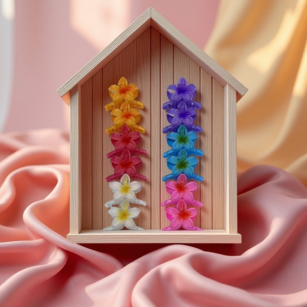 7公分反喷花朵发夹 时尚发饰发夹夹子发束发卡头饰发饰品女简约百搭