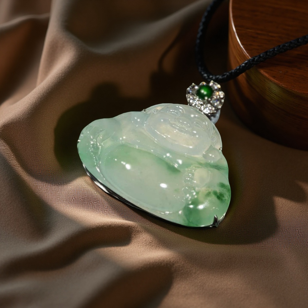 缅甸天然翡翠佛公吊坠项链玉坠男女款精品饰品送礼收藏