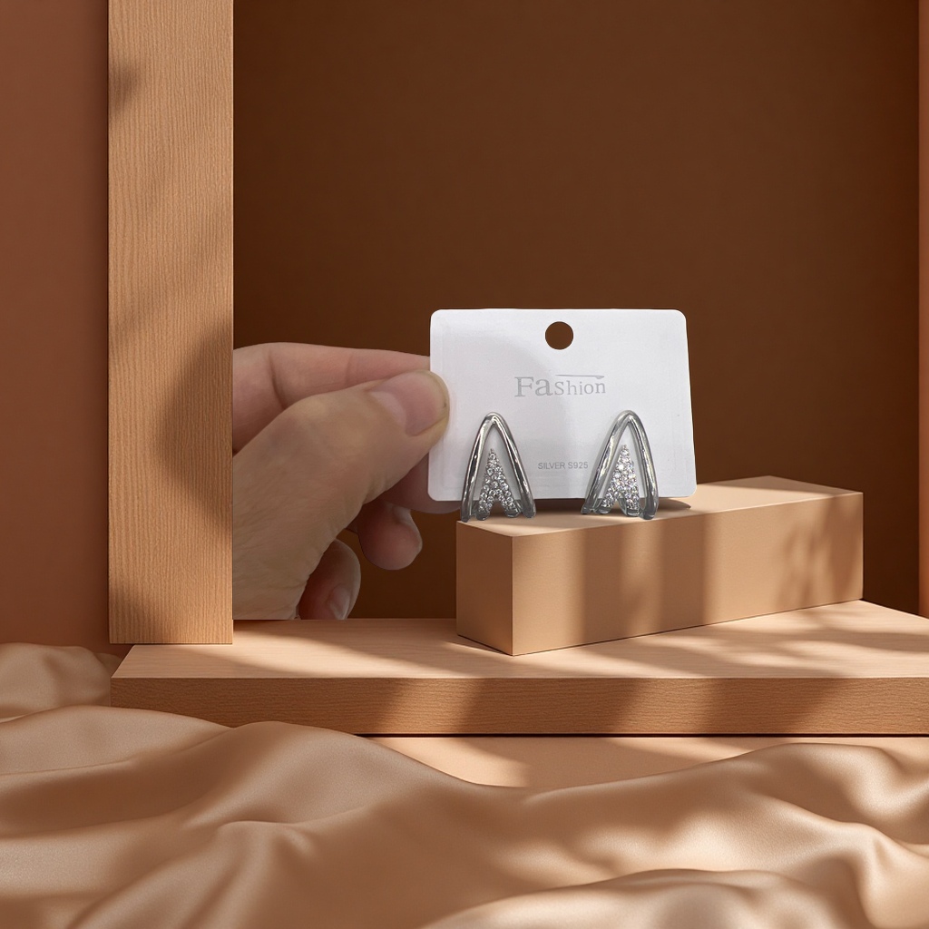 皓石耳环时尚简约银色耳饰个性百搭潮流耳坠女款配饰品