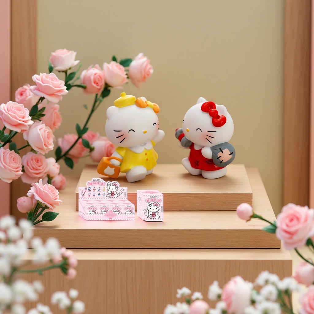 "Creative Girl Heart Hello KT Spiritual Escape Blind Box Figurines Resin Handicrafts and Ornaments Factory Wholesale Cute Creative gifts. details Picture