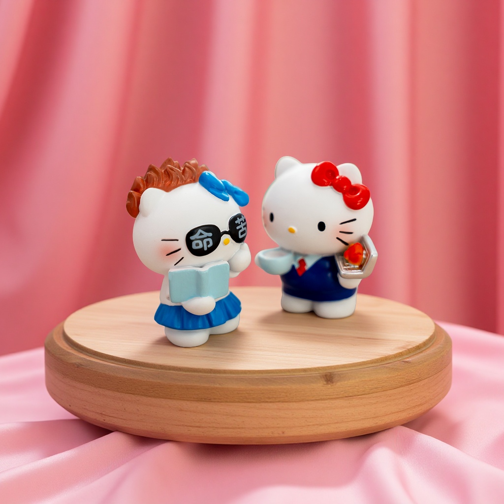"Creative Girl Heart Hello KT Spiritual Escape Blind Box Figurines Resin Handicrafts and Ornaments Factory Wholesale Cute Creative gifts. Specification image