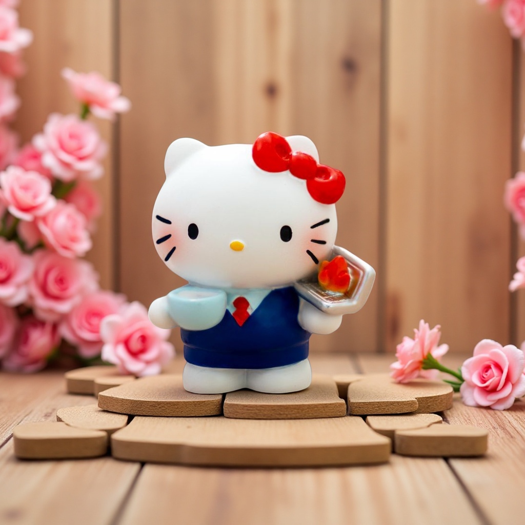 "Creative Girl Heart Hello KT Spiritual Escape Blind Box Figurines Resin Handicrafts and Ornaments Factory Wholesale Cute Creative gifts. Item Picture