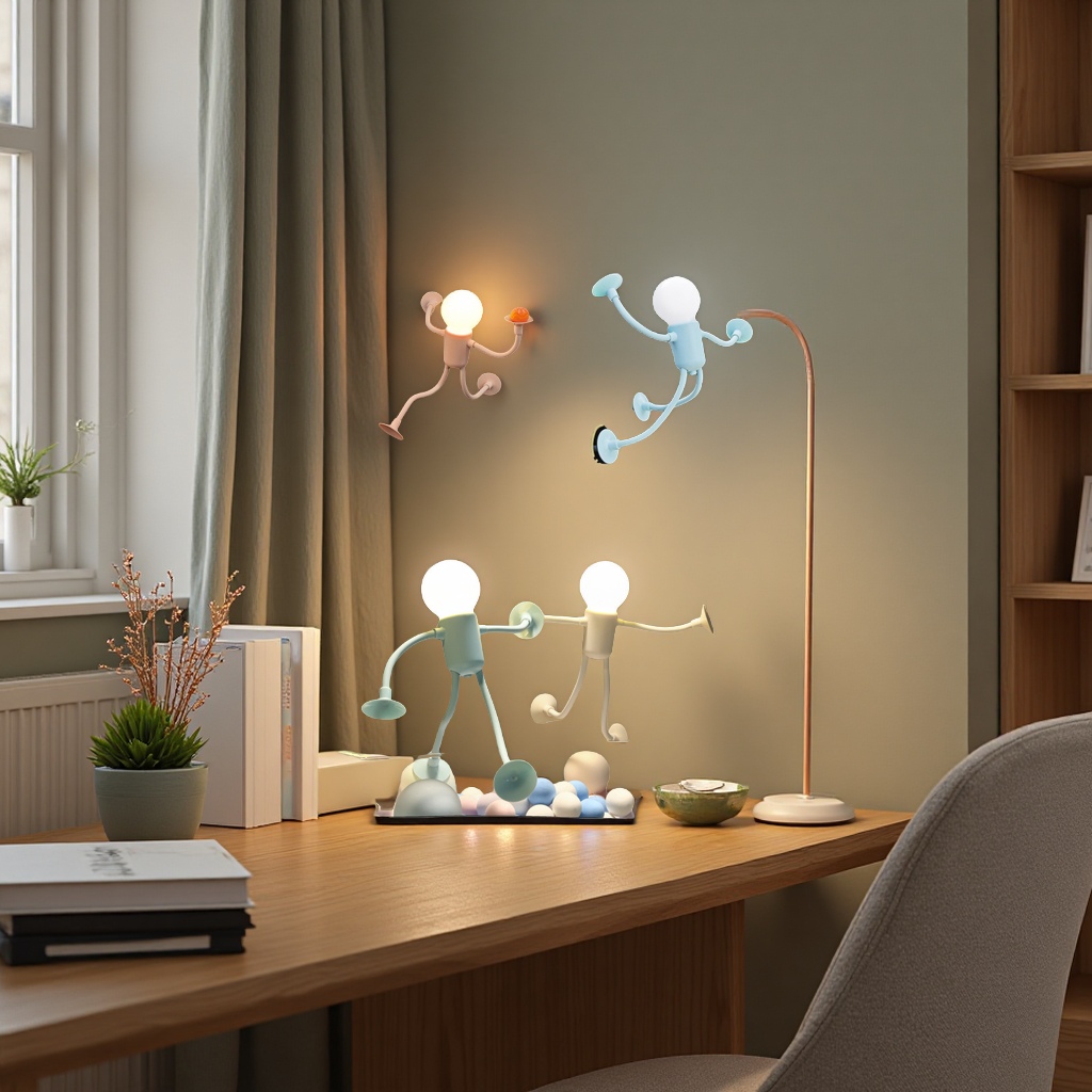 New versatile lamps, fun and creative gifts, funny button table lamps, mini night lights, vacuum adsorption multi-functional ornaments, compact and portable