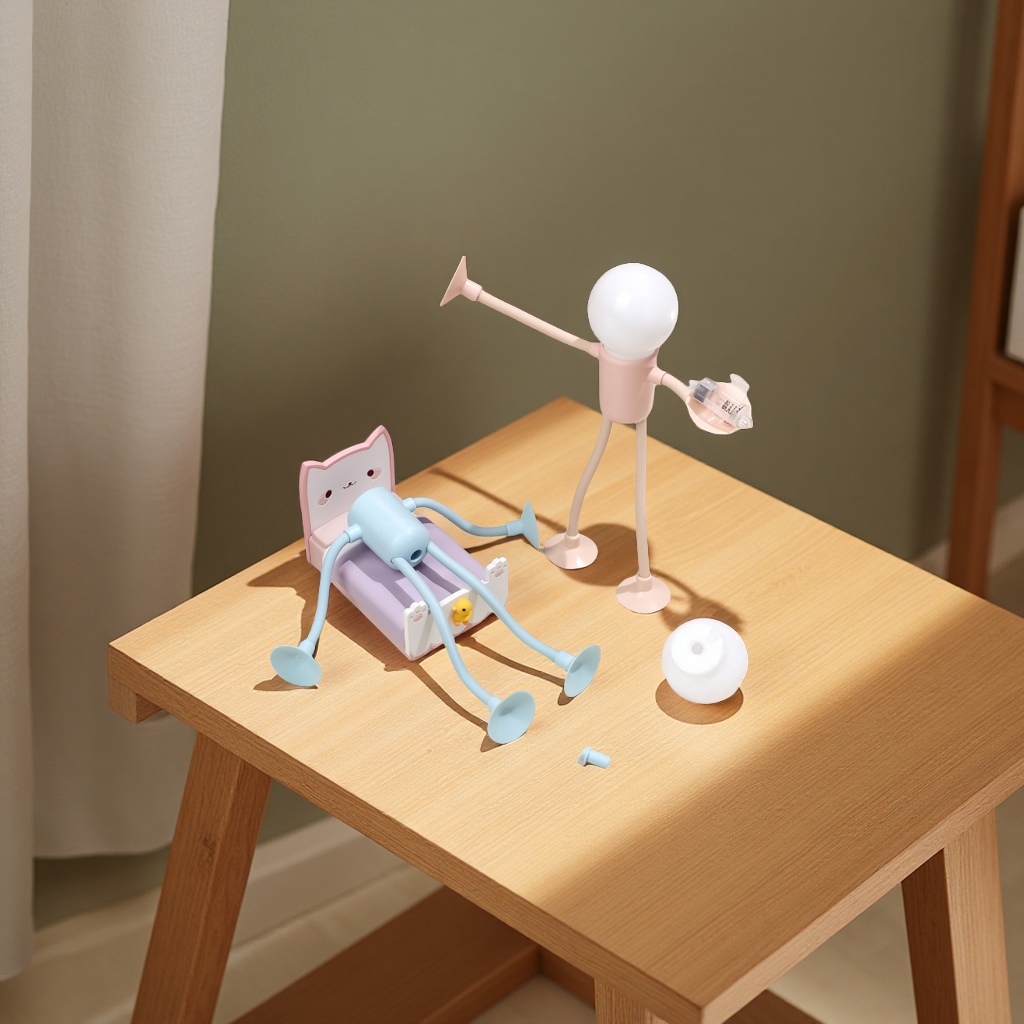 New versatile lamps, fun and creative gifts, funny button table lamps, mini night lights, vacuum adsorption multi-functional ornaments, compact and portable Application Scenario