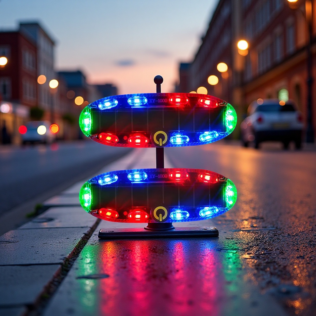 七彩太阳能警示爆闪灯电动车汽车摩托车尾灯闪光防追尾警示灯夜间安全灯