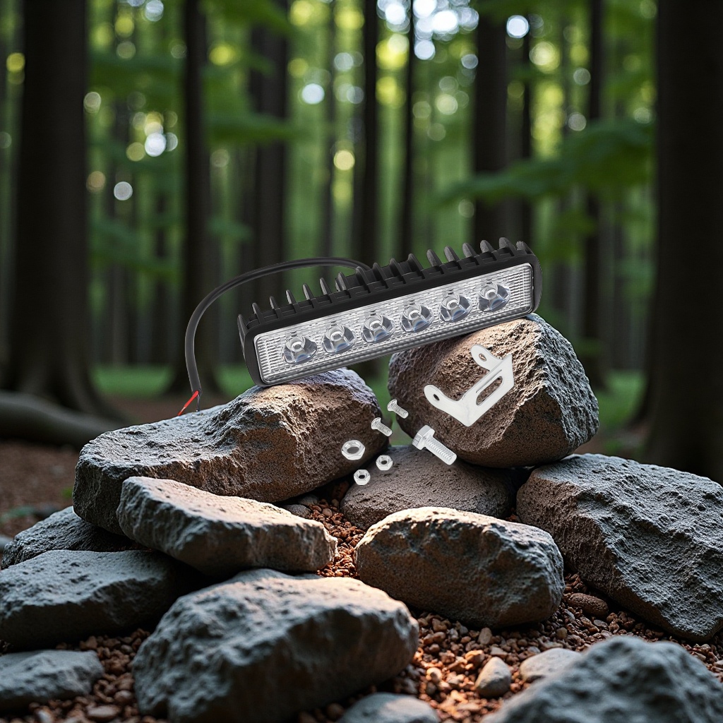 汽车LED工作灯一字型六灯18W长条越野车前照辅助日行检修灯12V照明灯