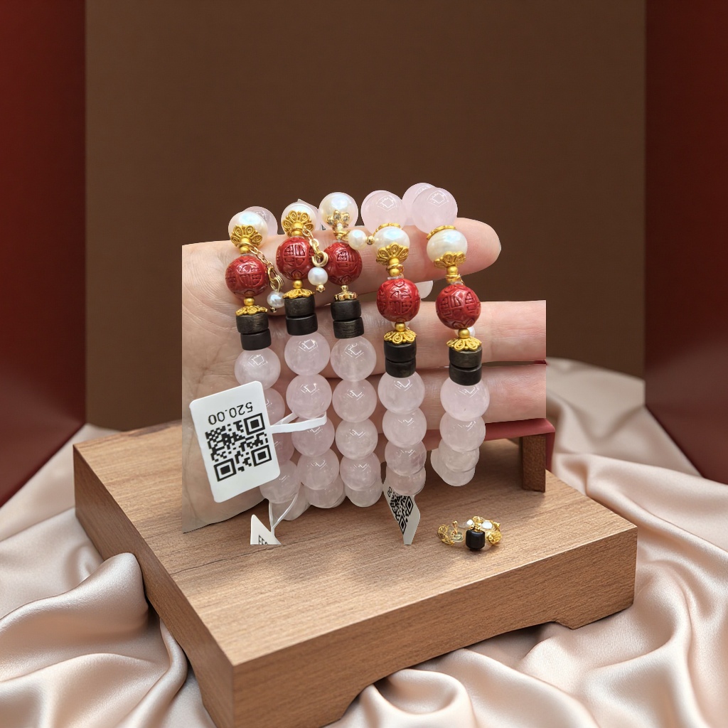 Natural crystal bracelet, agarwood cinnabar pearl bracelet, fashionable jewelry for men and women, hand-woven as a gift Application Scenario